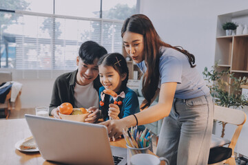 Naklejka premium Family spends their free time together