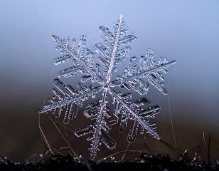 Snowflake Closeup, Nature's Frozen Beauty