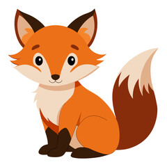 Adorable Cartoon Fox Illustration:  Friendly, Happy, Childlike,  Perfect for Children's Books, Websites, and Branding.