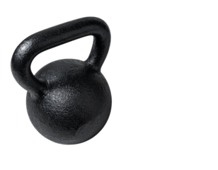 3D Perspective of Black Kettlebell, Top-Angle View, isolated on transparent background PNG