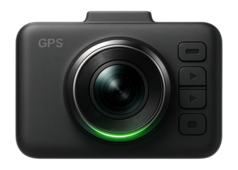 GPS-enabled dash cam with wide-angle lens and loop recording for road trips