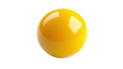 Yellow plastic tennis ball isolated on transparent background 