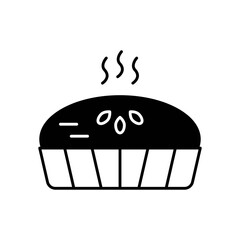 Pie Dessert Fill Icon: Sweet Food and Baked Good