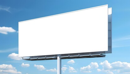 Fototapeta premium mockup blank billboard white space on blue sky background