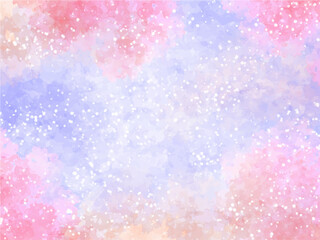 春の桜と花びらと青空のようなイメージのテクスチャー背景素材。桜並木のイメージ。キラキラした光の粒子。