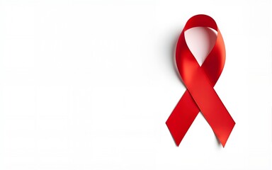 World aids day and national HIV- AIDS and aging awareness month with red ribbon on white background. High quality