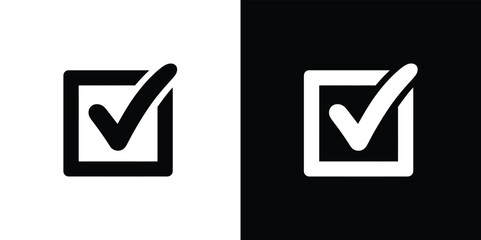 Check Mark inside Square Box Icon with Rounded Corners, Transparent Design