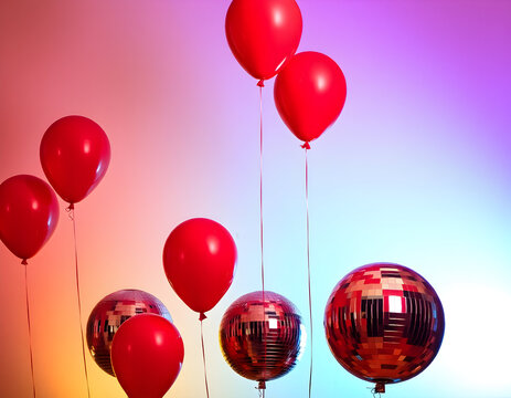 Red Balloons and Disco Balls A Festive Celebration