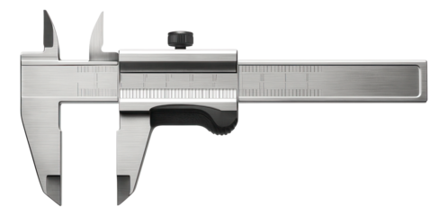 Heavy-duty caliper with a reinforced frame for industrial applications in a manufacturing plant.