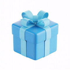 Delightful blue gift box with ribbon bow for special occasions and celebrations, a joyful present