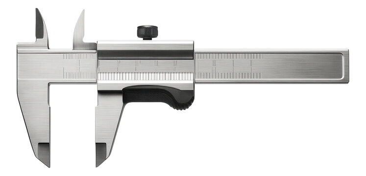 Heavy-duty caliper with a reinforced frame for industrial applications in a manufacturing plant.