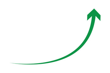 Green curve arrows icon. Green arrow curve direction vector. Curved arrow sign. Set of long green curve arrow icon vector. Arrow icon for your web site design, logo, app, UI. Green up