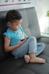 little boy watching tv