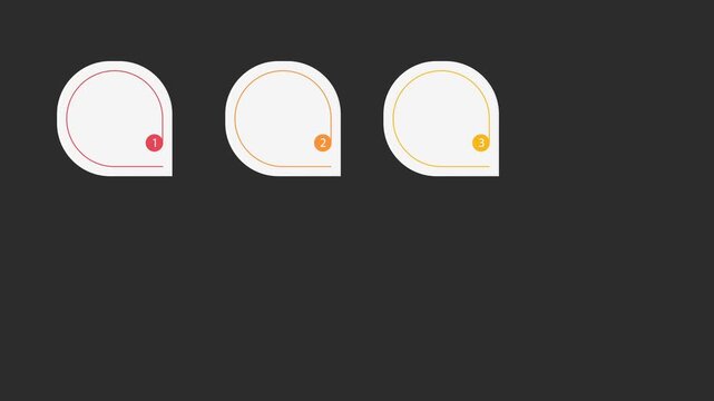 animated video of business infographics shape with multicolor label 8, 9 and 10 steps for workflow, presentation, 4k animation