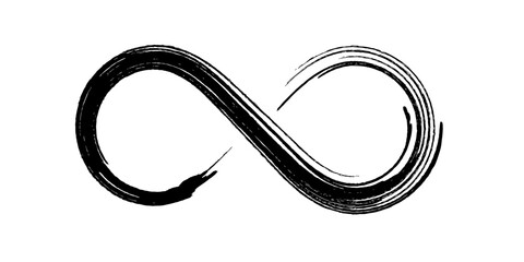 Hand drawn art brush infinity symbol on a white background. Vector