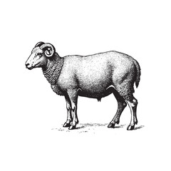 Sheep vintage engraving