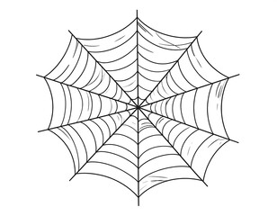 Circular spiderweb drawing