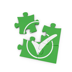 Green Puzzle Pieces Solution  Completion , 3d Png, transparent background
