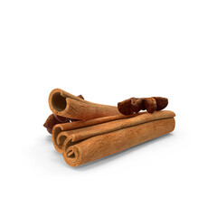 Cinnamon Sticks and Cloves , 3d Png, transparent background