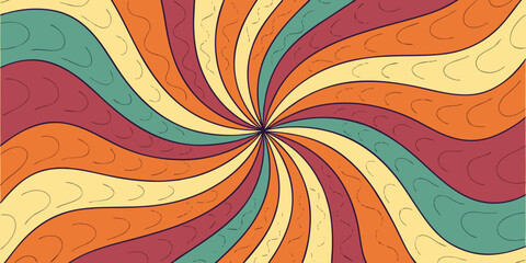 A vibrant tie-dye spiral pattern with bold, saturated rainbow colors including red, orange, yellow, green, blue, and purple. The design radiates outward from the center in a hypnotic swirl, creating a