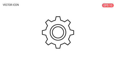 Gear Icon Simple Linear Design for Settings, Options, and Configuration