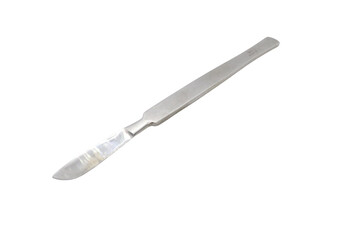 stainless steel spatula on transparent background.