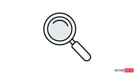 Magnifying Glass Icon Simple Search and Zoom Symbol