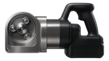 Electric pulley puller with a battery-powered motor for remote fieldwork.