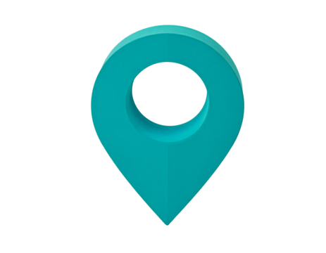Blue location pin, isolated on white background, symbolizes navigation, map markers, geolocation, direction, travel, GPS, coordinates, position, digital mapping, location services, wayfinding, route p