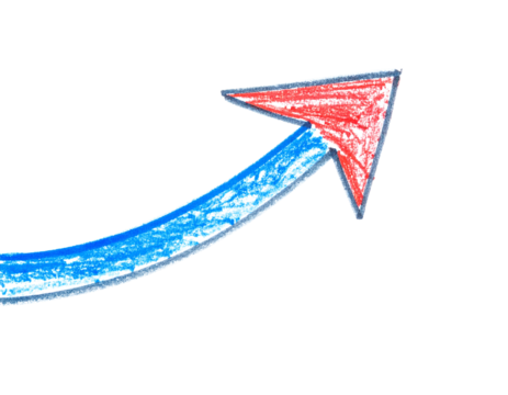 Arrow, hand-drawn, red, blue, isolated, white, background, sketch, illustration, symbol, direction, pointer, line, art, graphic, design, creative, simple, minimal, bold, colorful, playful, shape, guid