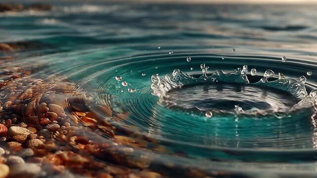 Ripple effect in water, soft natural lighting illustration