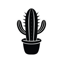 cactus in pot vector illustration