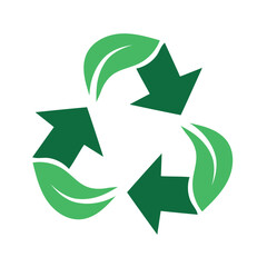 Obraz premium A powerful symbol of environmental responsibility, this green leaf recycling icon signifies nature-friendly practices and earth care