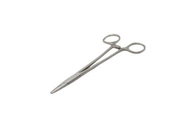 stainless steel scissors on transparent background.