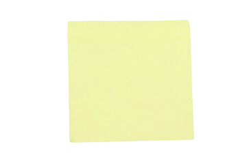 yellow stick note isolated on transparent background.