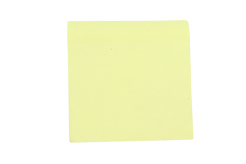 yellow stick note isolated on transparent background.