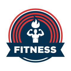 Obraz premiumFitness center logo vector illustration. 