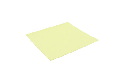 yellow stick note isolated on transparent background.