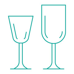 Wine glasses line icons set isolated on transparent background. Simple outline style with editable stroke, perfect for bar, restaurant, celebration, party, alcohol, drink and menu design concepts.