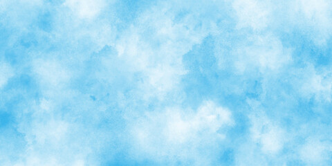Abstract painted blue watercolor on paper texture background,ocean blue paper texture, smooth cloudy sky blue background,Background with clouds on blue sky.