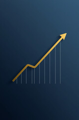 &ldquo;Minimalist Financial Growth Line Chart &ndash; Luxury Navy and Gold Business Infographic Vector