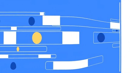 Animated digital data transfer with smartphone and connected technology interface in modern 2D flat design - Powered by Adobe