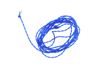 blue rope coil isolated on transparent background.