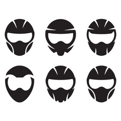 Obraz premium Six black and white icons of a boy in different seated poses and activities child sitting