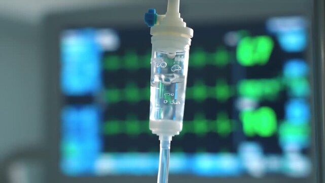 intravenous drip and vital signs monitor healthcare