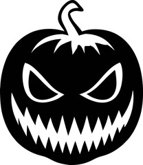 Halloween Pumpkin Silhouette with Scared Expression