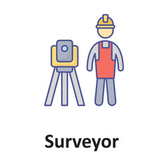 Surveyor Vector Icon which can easily modify or edit