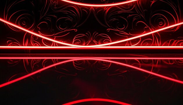 A moody cinematic background with deep red neon glow and dark glossy reflections, creating a bold and sensual atmosphere.