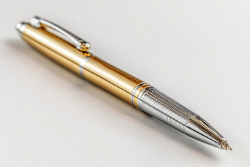 Gold pen with silver tip