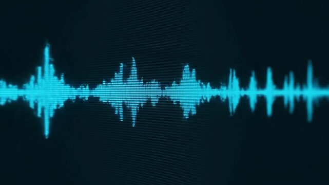 Audio Waveform Visual Representation in Teal on Dark Background